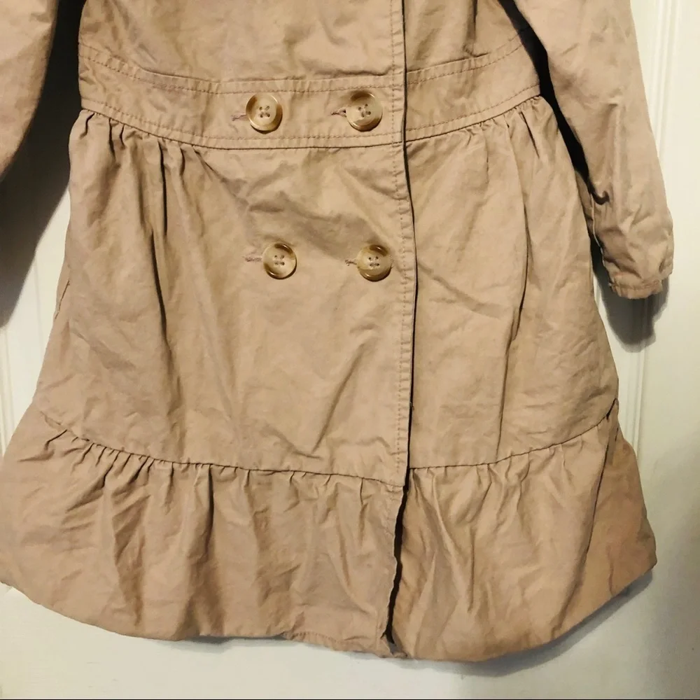 GAP Blush pink ruffle cotton pea coat size 5T